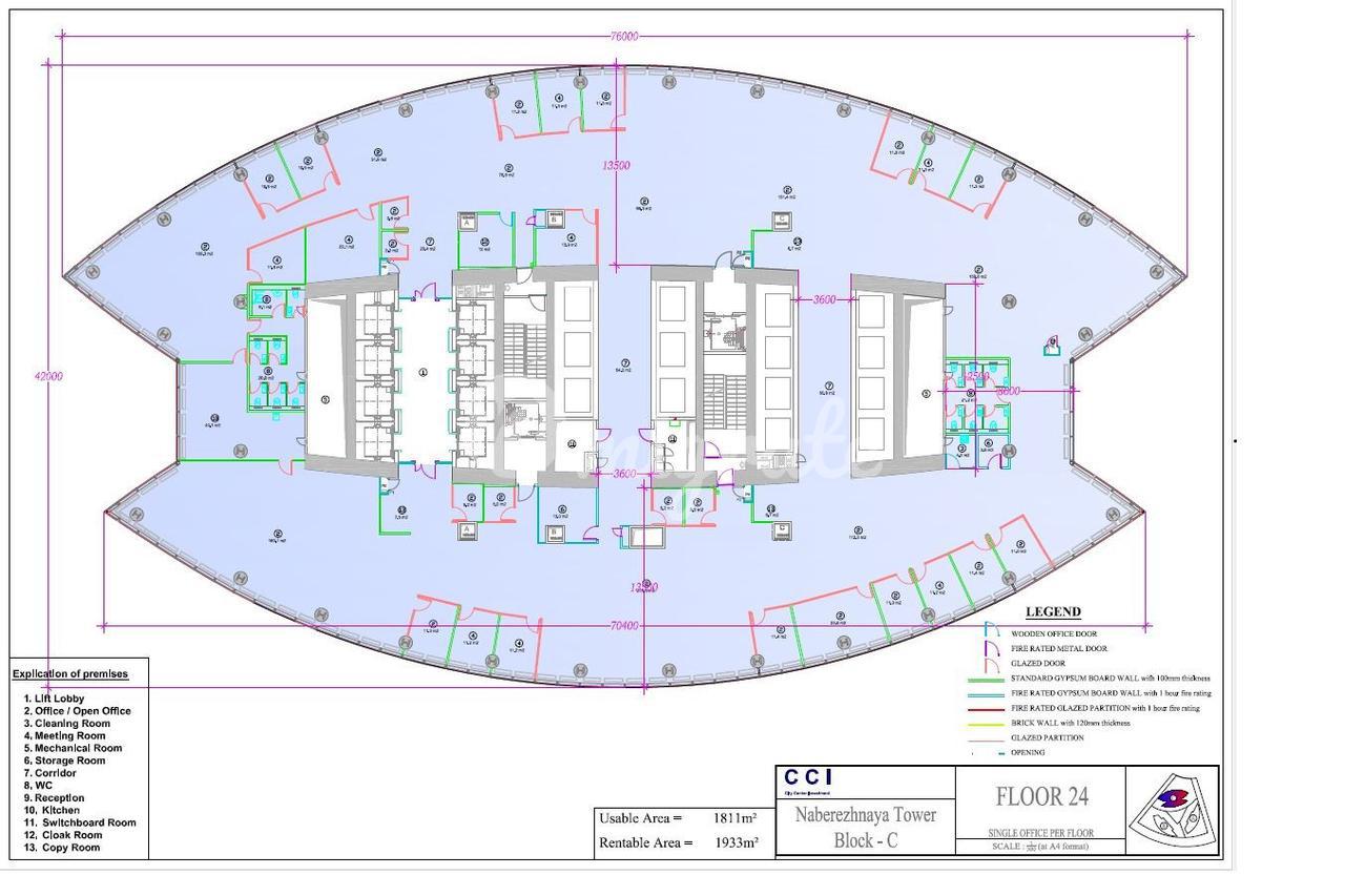 Офис 1 624 м², 56 этаж - Башня на Набережной, Москва | Лот ol11774