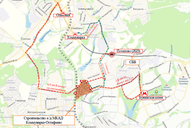 Станция метро потапово на карте москвы расположение