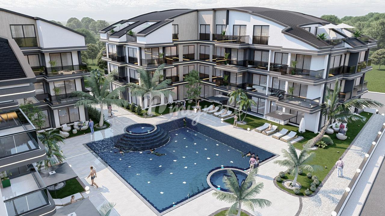 Жилой комплекс с видом на море в 100 метрах от пляжа в Дидиме (Duplex Apts Camlik Didim AD0059)