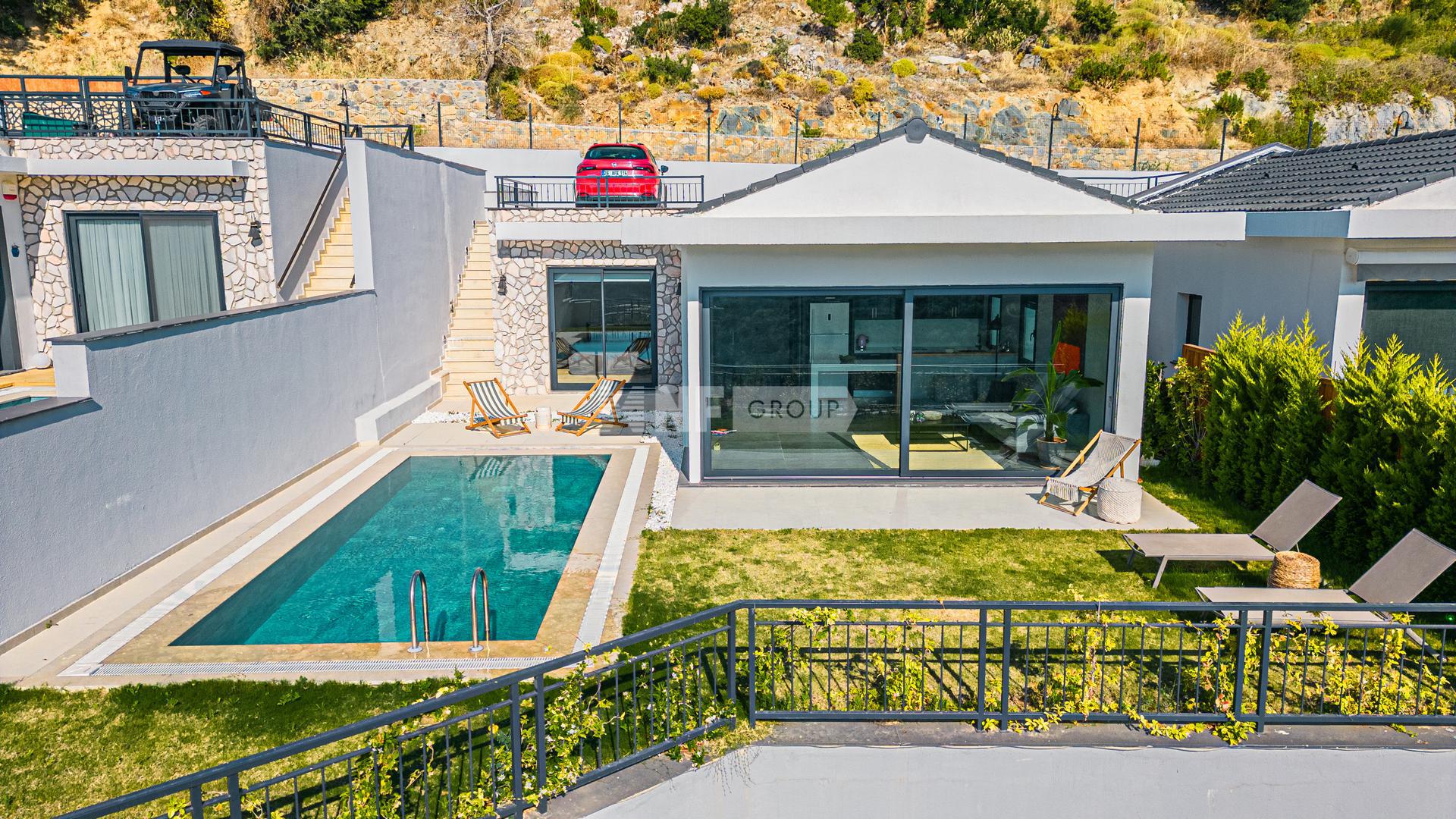 Вилла с видом на море и горы в Ялыкаваке (G-YKA-079 Villa Marron Yalikavak)