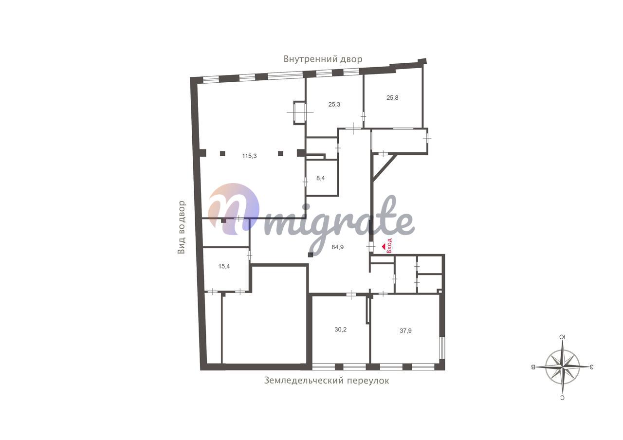 Продажа 5-комнатной квартиры 412 м² в ЖК Золотой дом, Земледельческий  переулок, д. 11 по цене $ 4 120 000 | Лот as20024