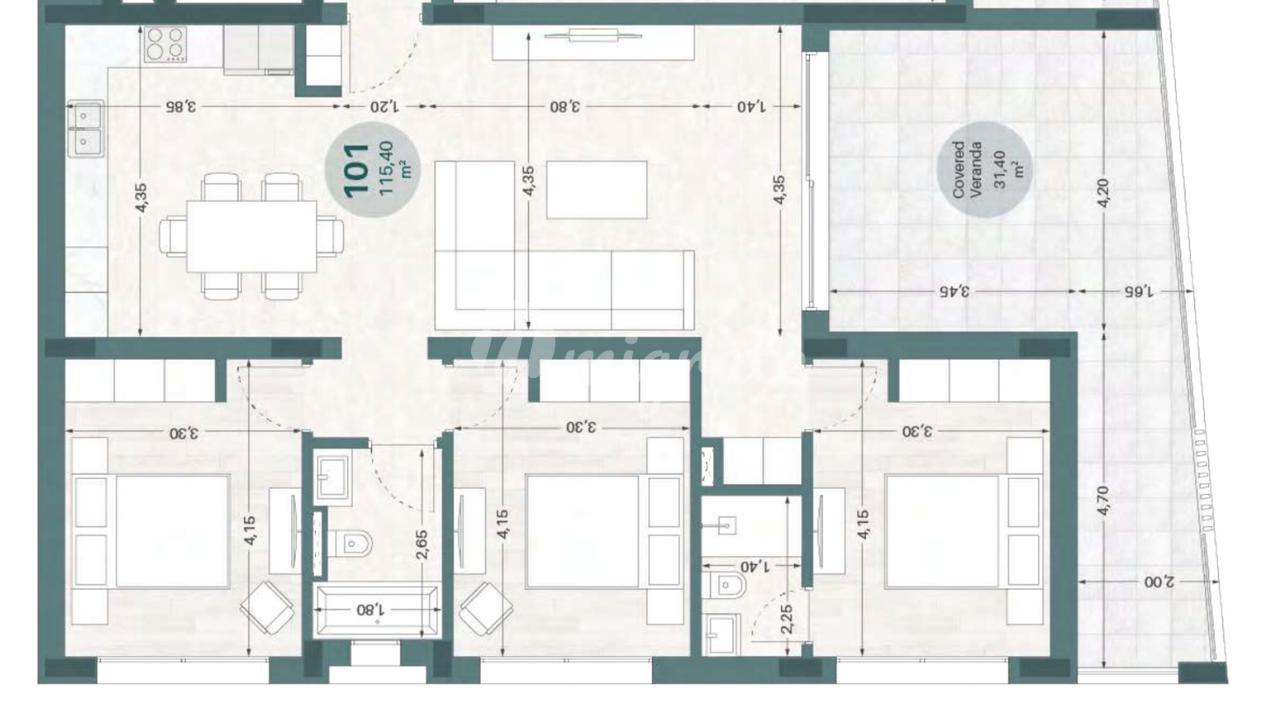 Пентхаус с 3 спальнями в Агиос Афанасиос, Лимассол
 (3 Bedroom Apartment Penthouse in Agios Athanasios, Limassol)