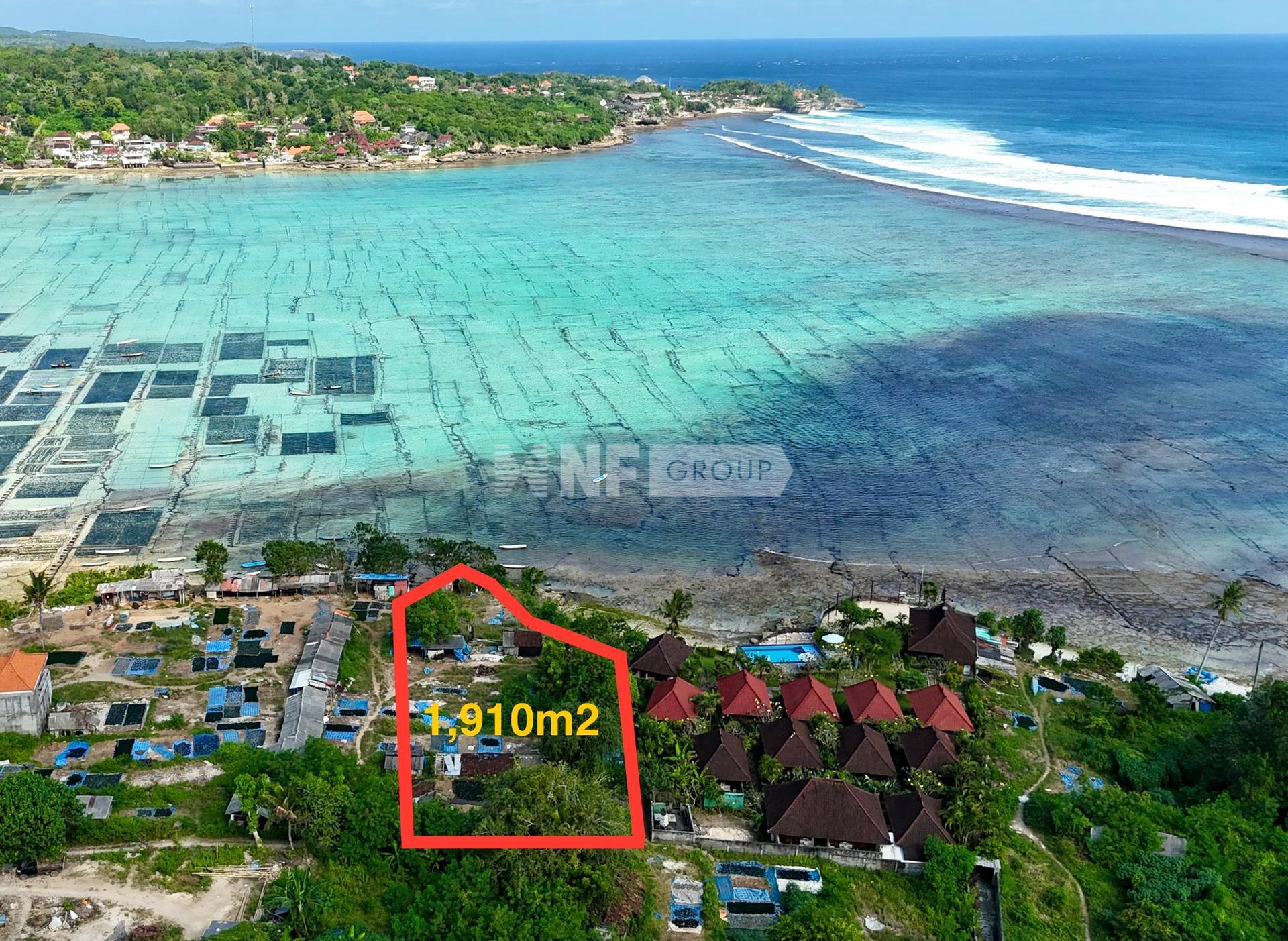 1,900m2 Waterfront Freehold Land With Surf Break Views Nusa Lembongan.