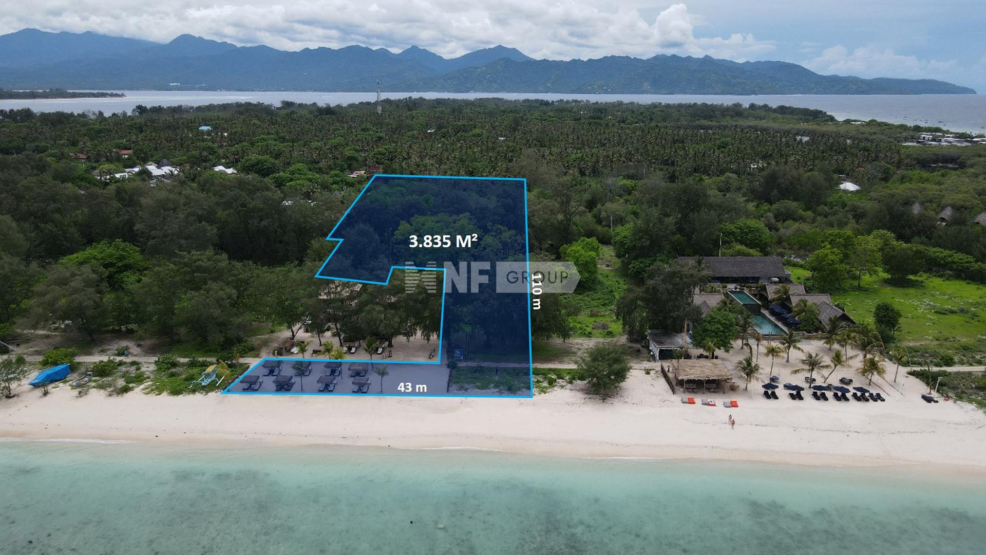 Stunning 3835 sqm Beach Front Land in Gili Meno