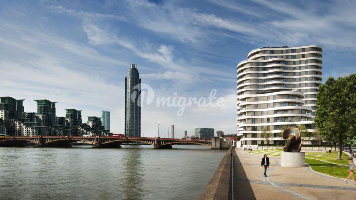 Современные квартиры на берегу Темзы в Лондоне (Riverwalk)