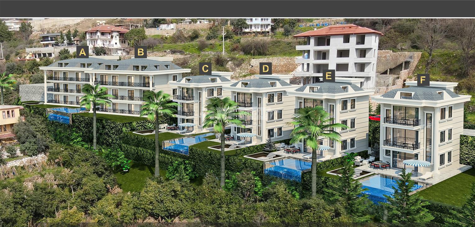 Комплекс вилл с видом на море в Аланье (SUN VILLAS GARDEN)