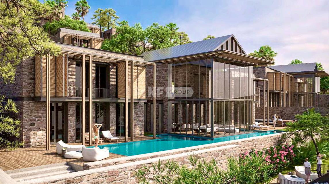 Уединенный комплекс вилл с видом на Эгейское море и частным пляжем (Seba Gölköy BO 131 Ailas)