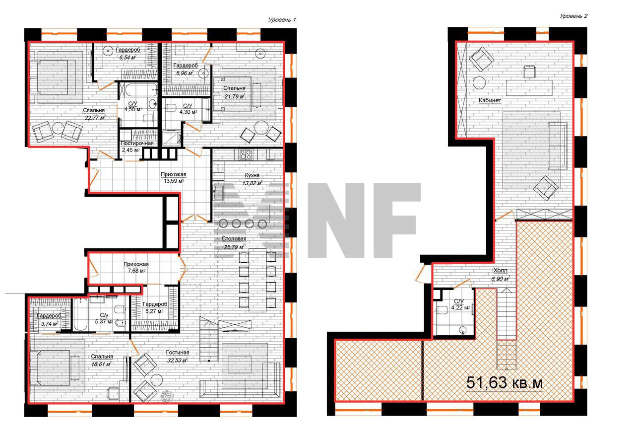 Современный 🏠 пентхаус 237 м² в Москве ЖК Долгоруковская, 25 по адресу  Долгоруковская ул., д. 25, стр. 2, цена 451 060 000 руб. | Лот as39102