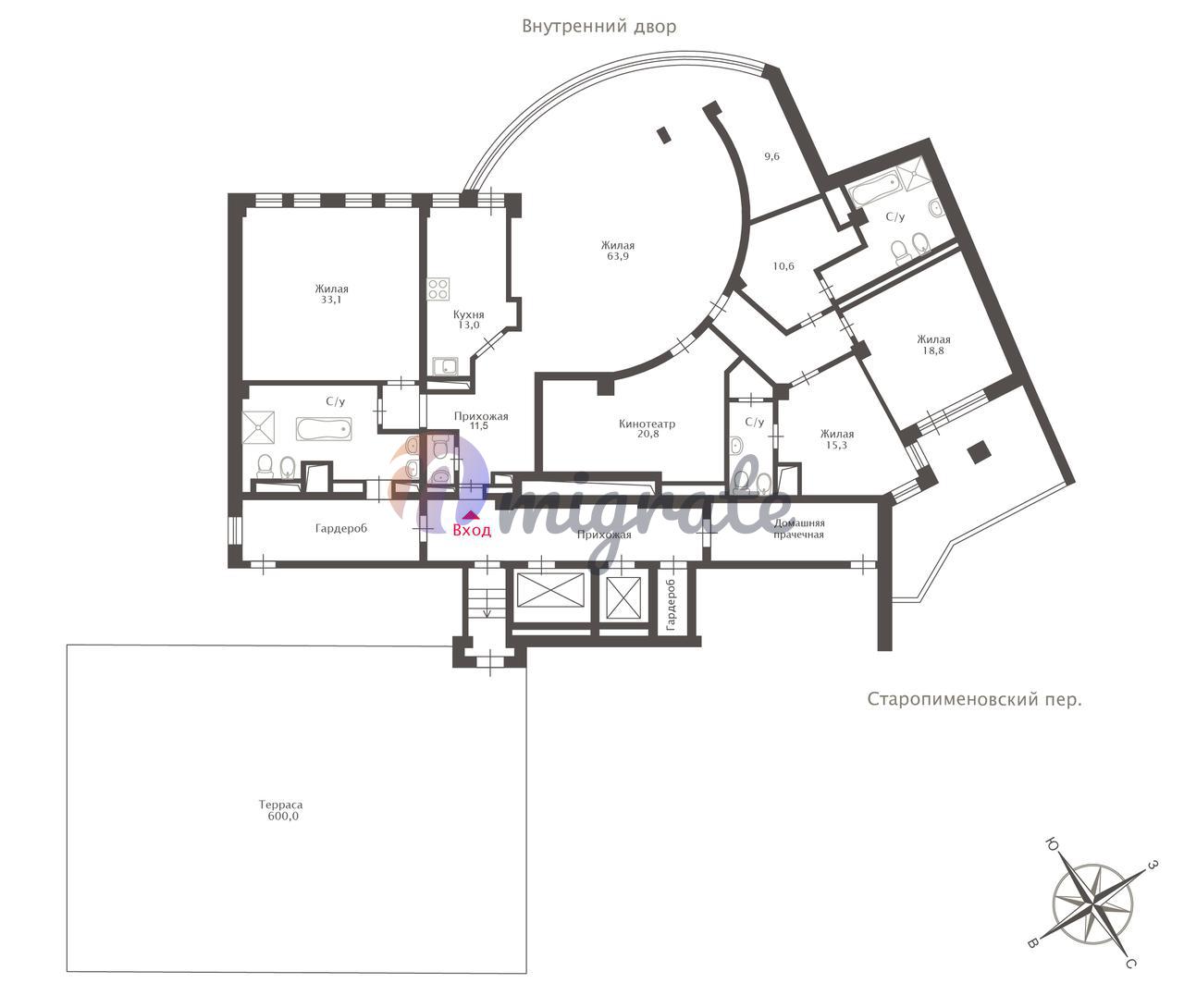 Продажа 6-комнатной квартиры 300 м² в ЖК Старопименовский пер., 10, Старопименовский  переулок, д. 10 по цене 435 000 000 руб. | Лот as38386