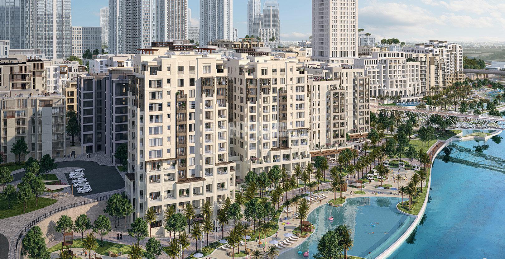 Жилой комплекс на пляже в центре Дубая (Rosewater (Dubai Creek Harbour))