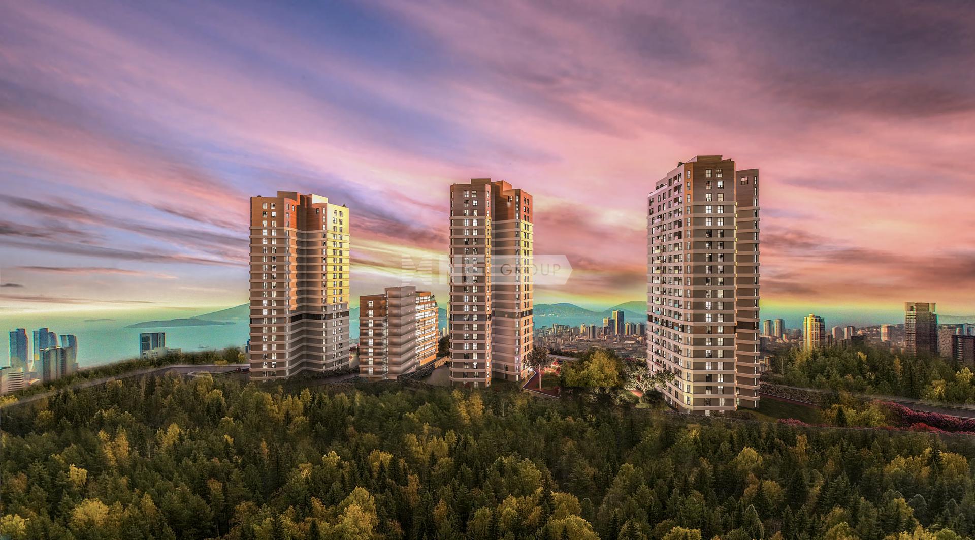 Жилой комплекс в живописном районе Стамбула (DÜNYA ŞEHİR KARTAL IST034)