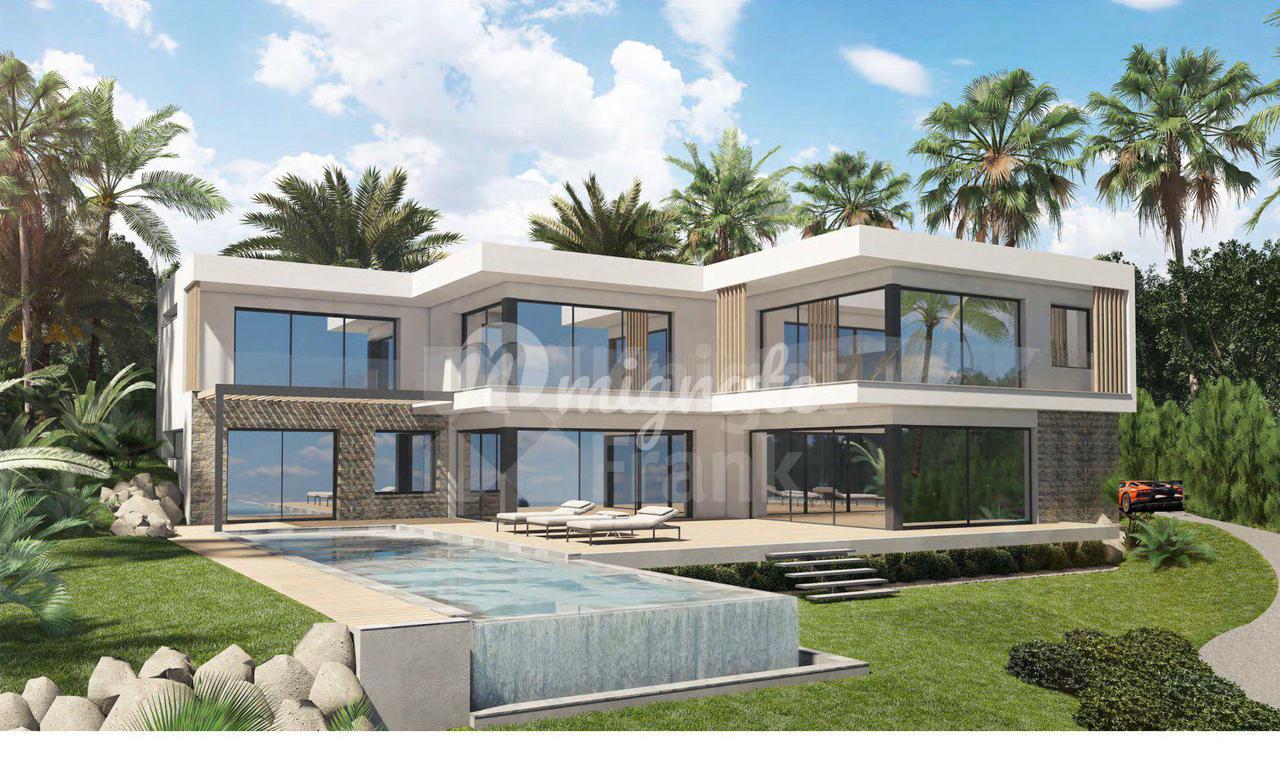 Современная вилла с бассейном в Мужен