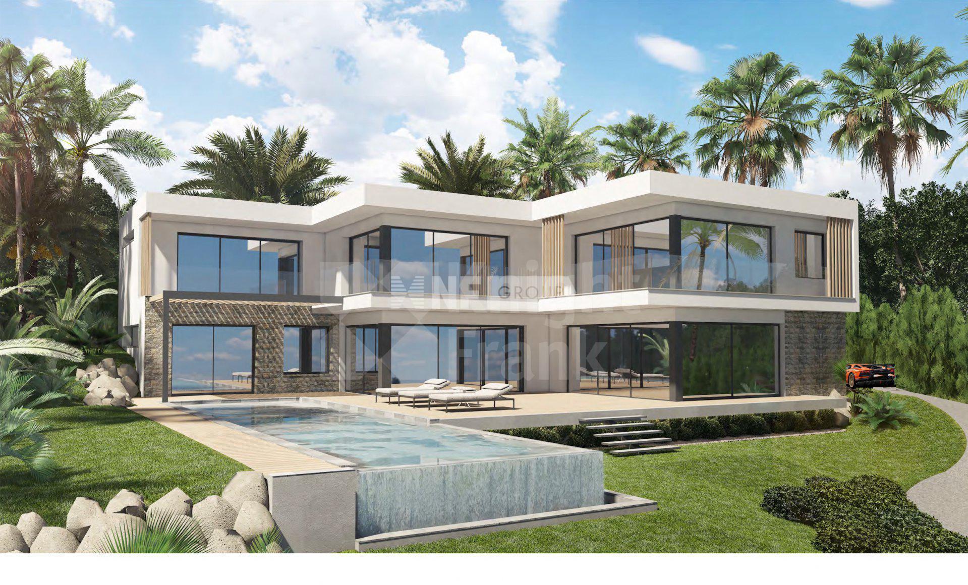 Современная вилла с бассейном в Мужен