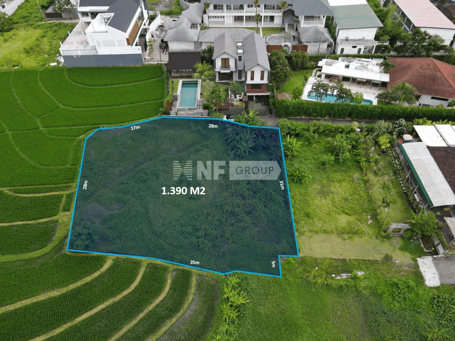Land for sale 1390 sqm in Berawa