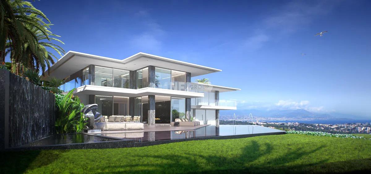 Современная вилла с ландшафтными садами (rsi012011453)